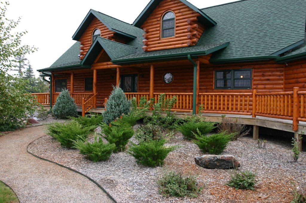 log home entry exterior